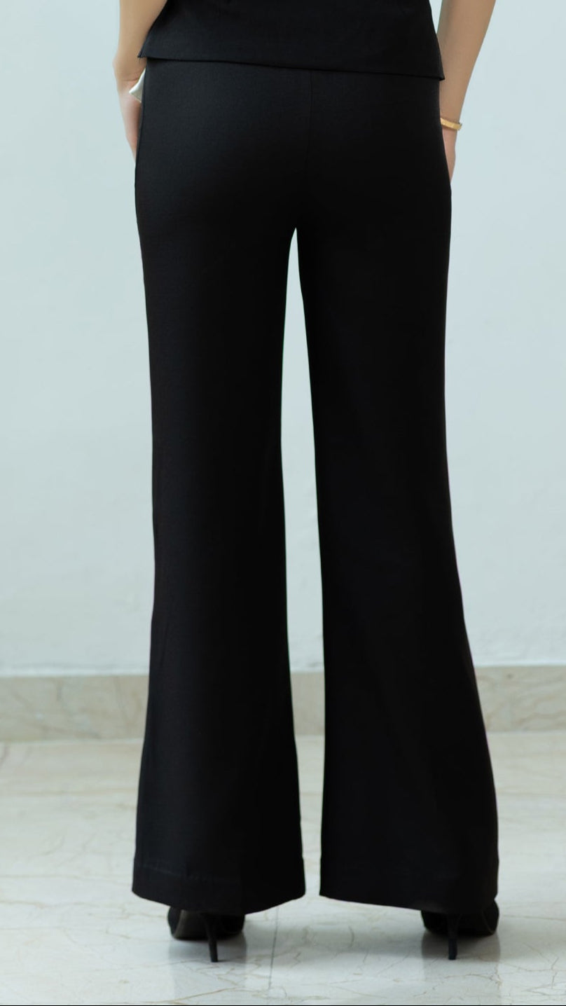 The Nira High Waisted Flared Pants – Black