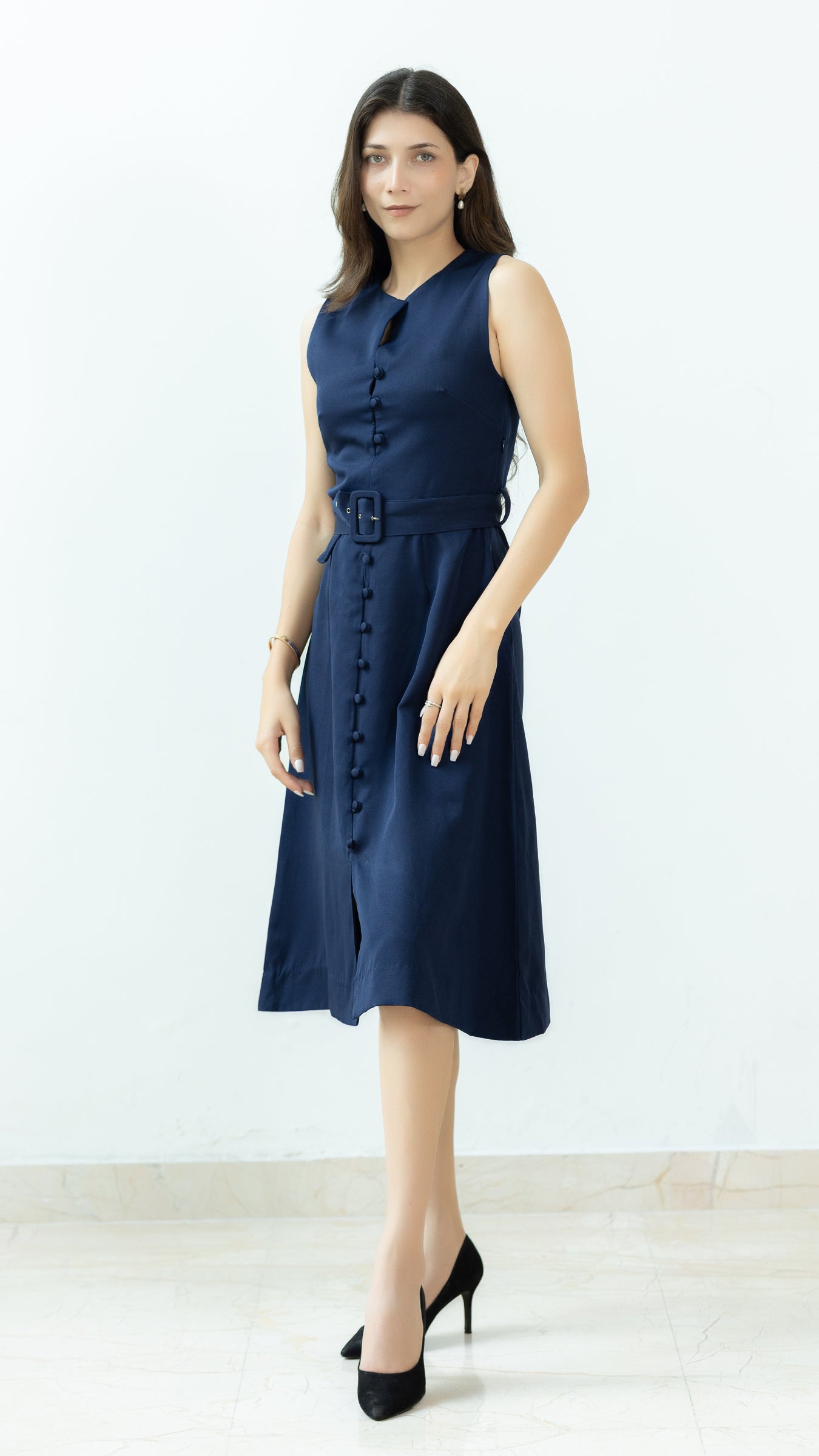 The Elara Dress – Navy