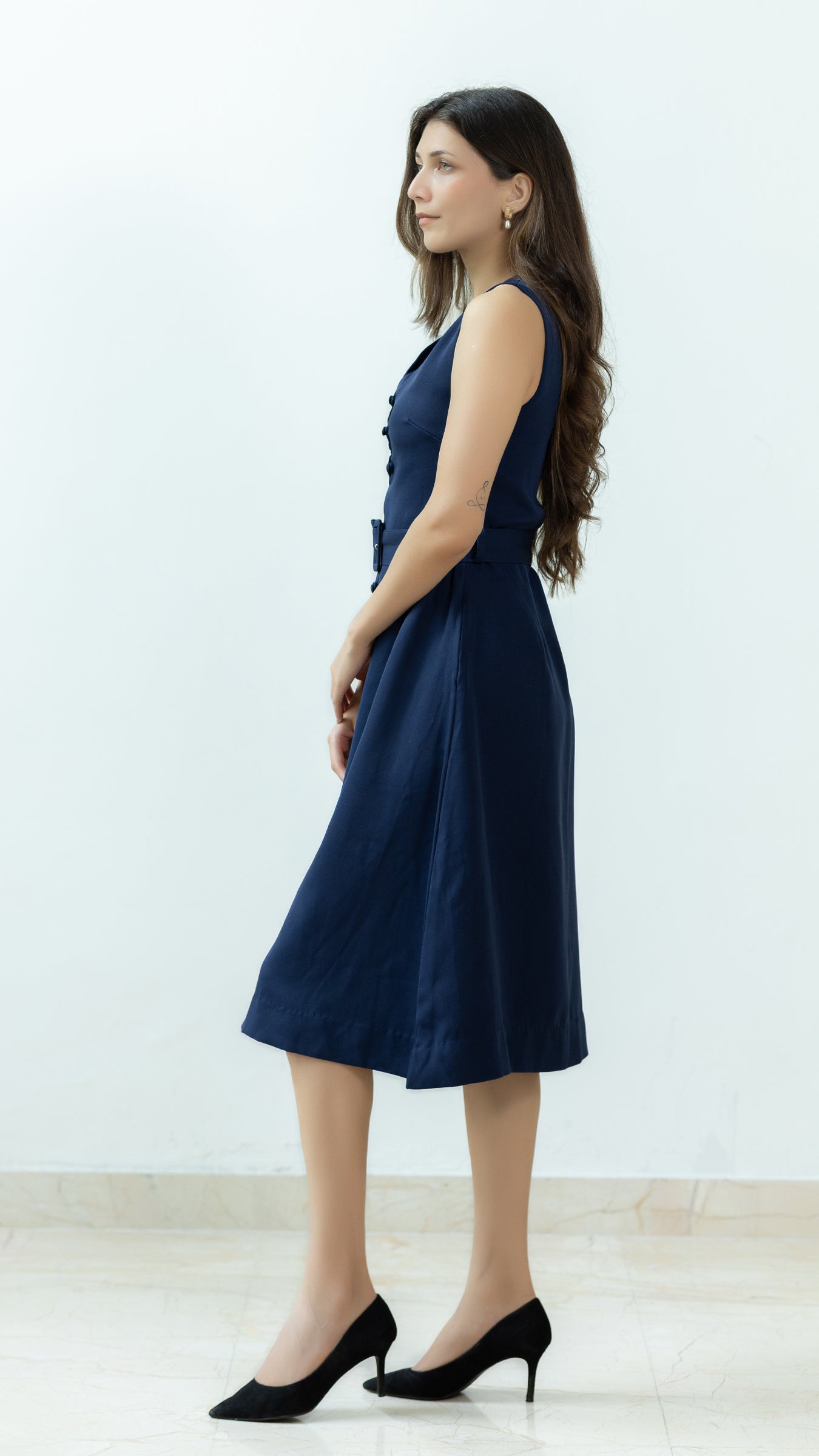 The Elara Dress – Navy