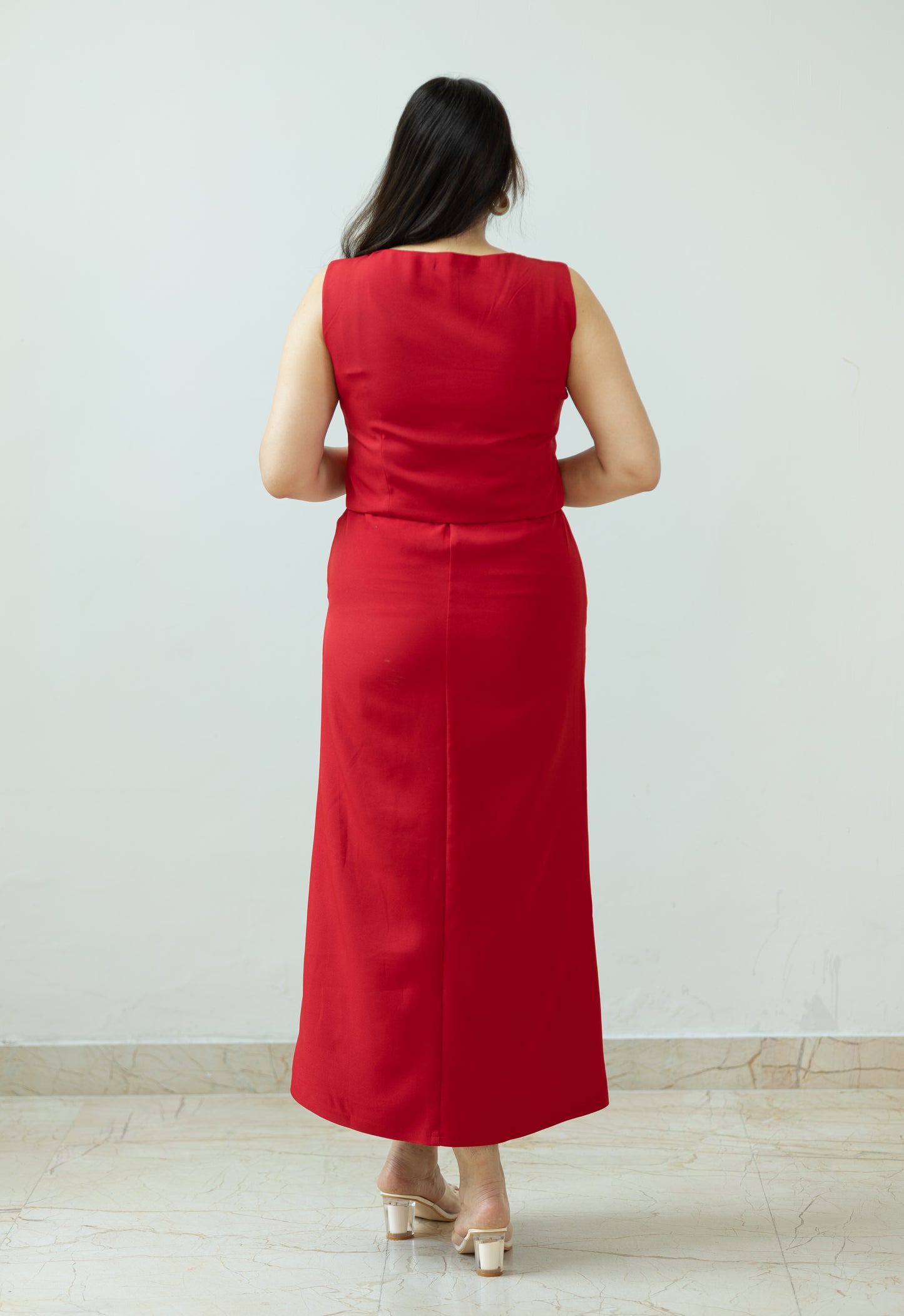 The Ora Set – Waistcoat & Skirt in Red