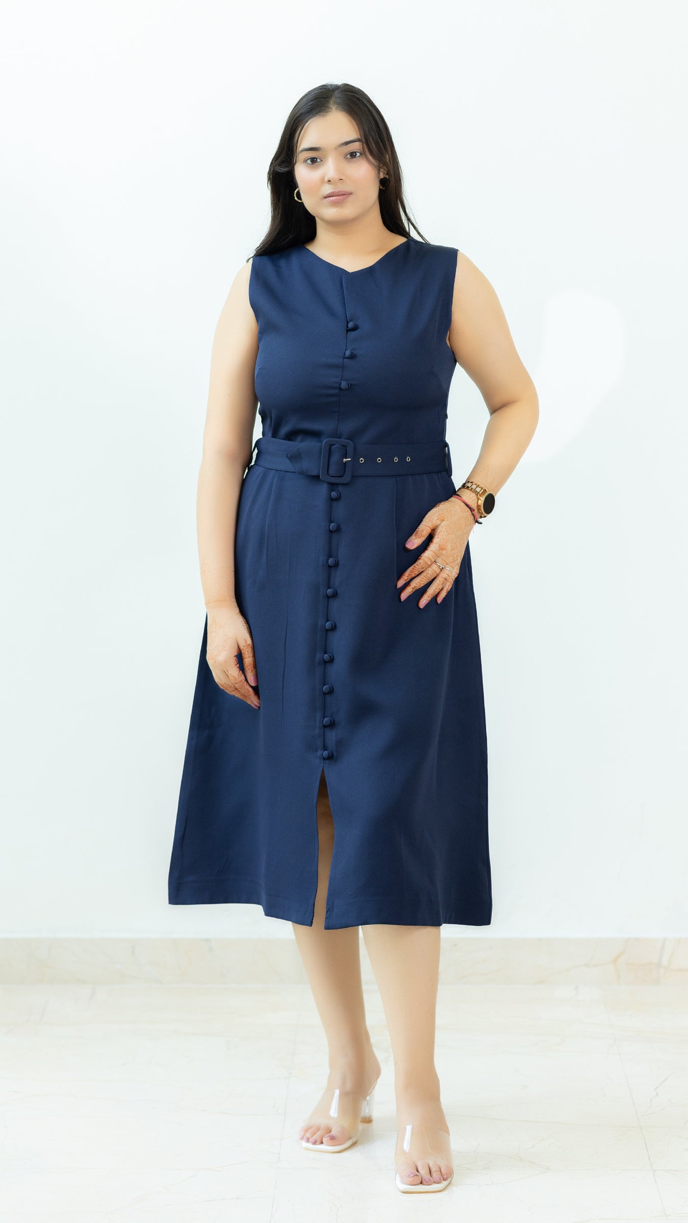 The Elara Dress – Navy