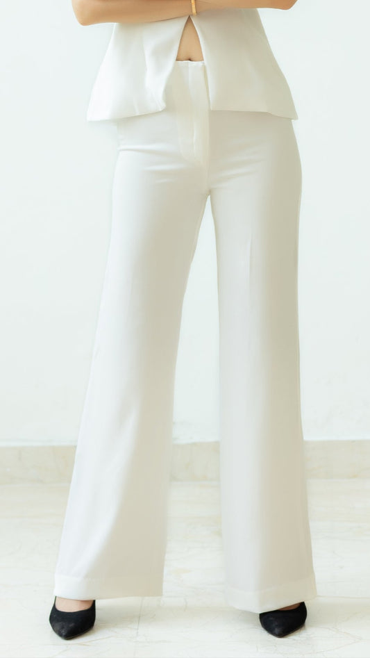The Rooh High Waisted Straight Pant – White
