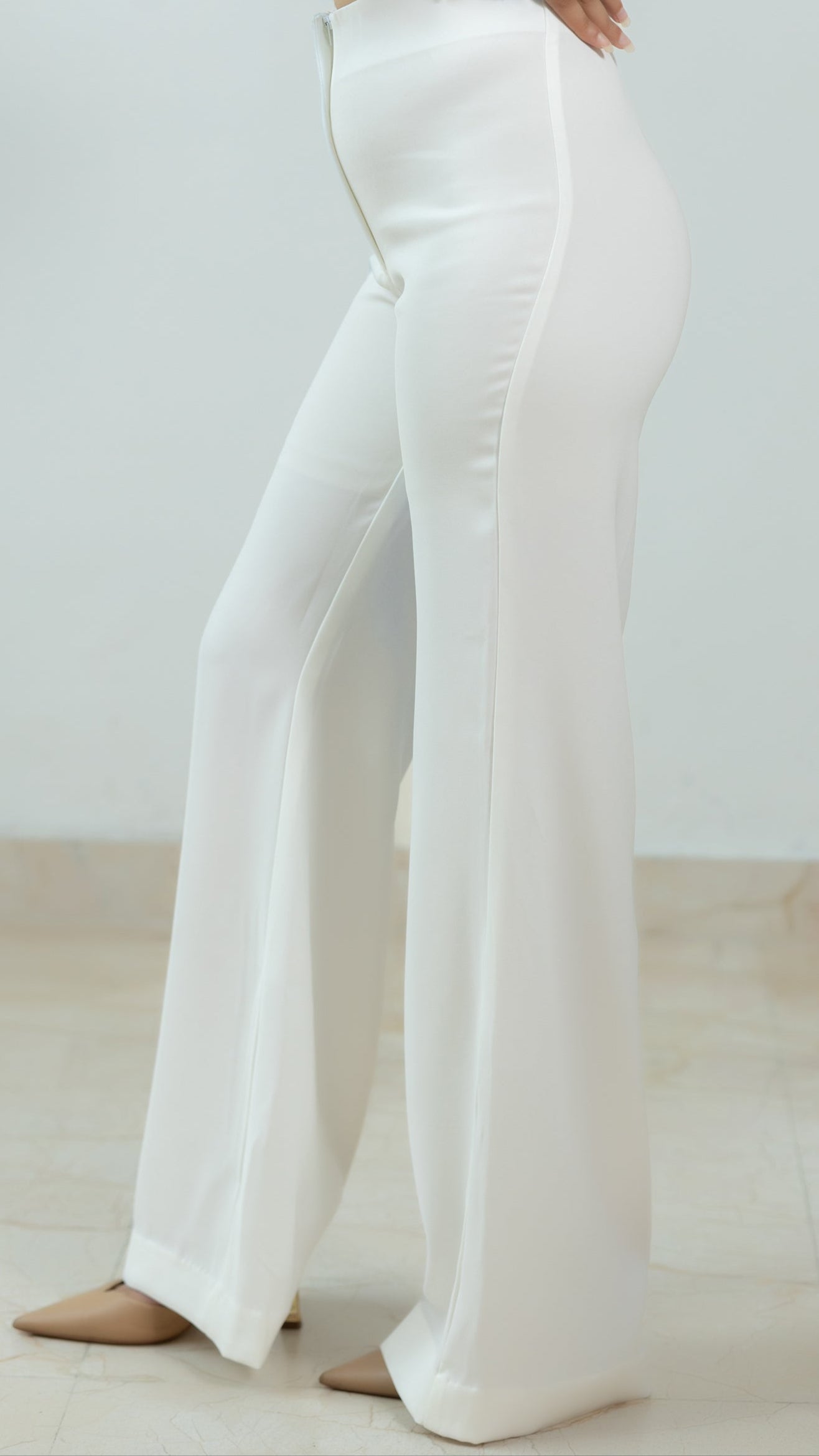 The Rooh High Waisted Straight Pant – White