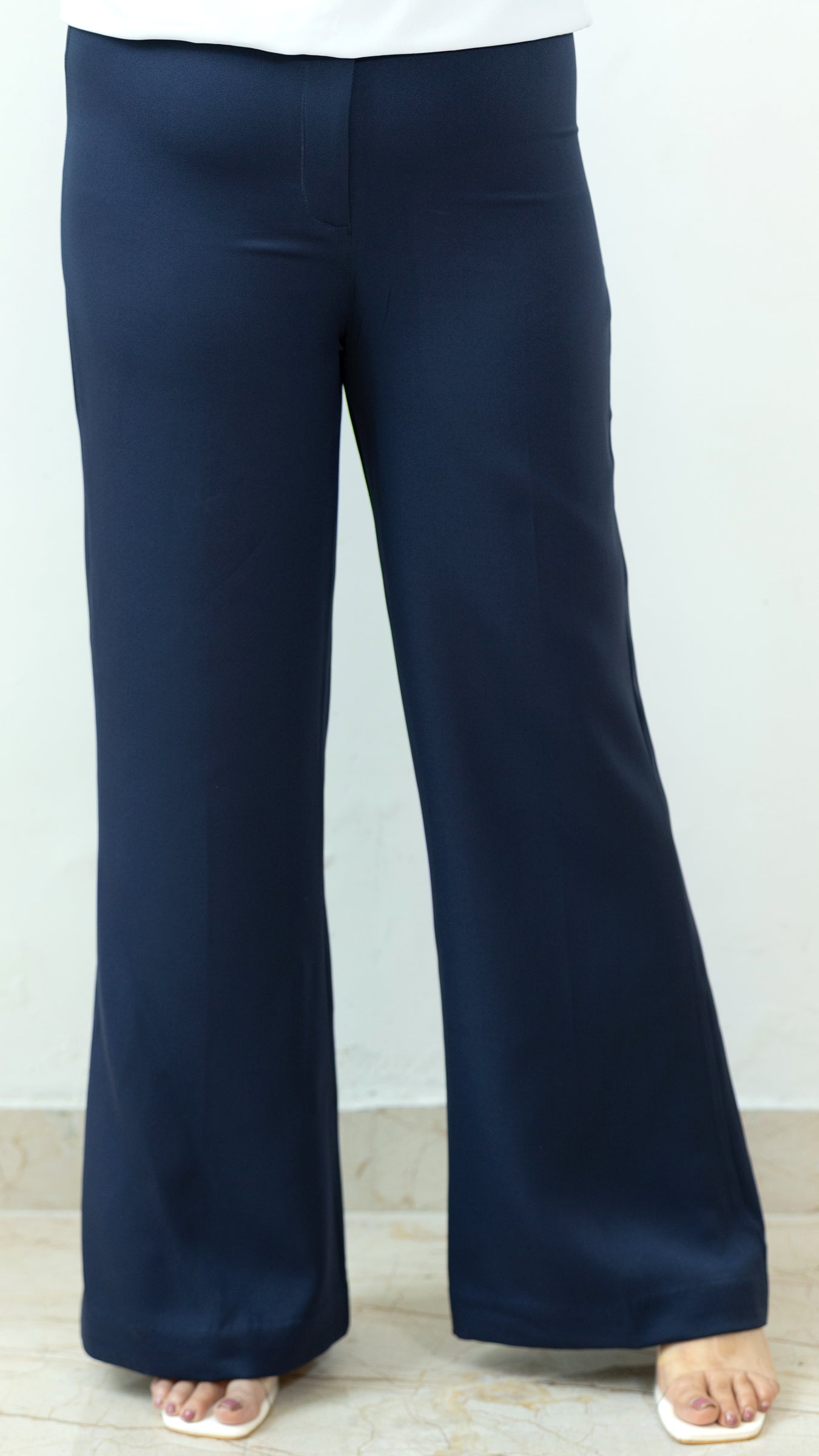 The Nira High Waisted Flared Pants – Navy