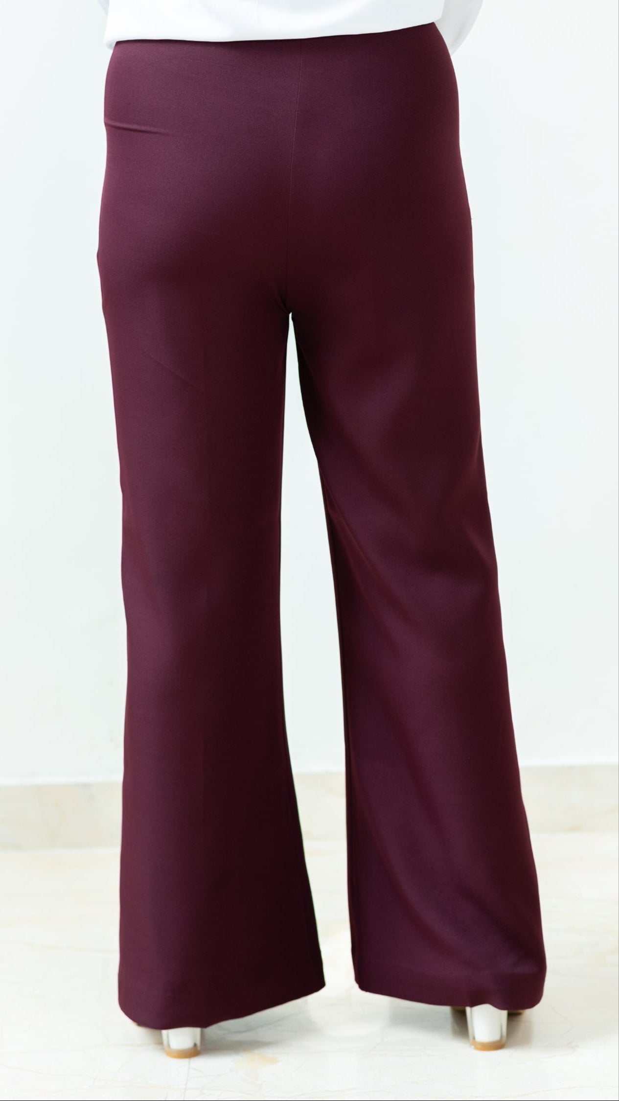 The Nira High Waisted Flared Pants – Wine