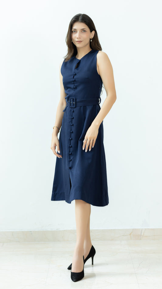 The Elara Dress – Navy