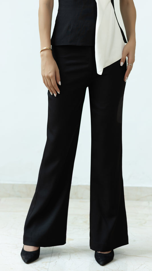 The Nira High Waisted Flared Pants – Black