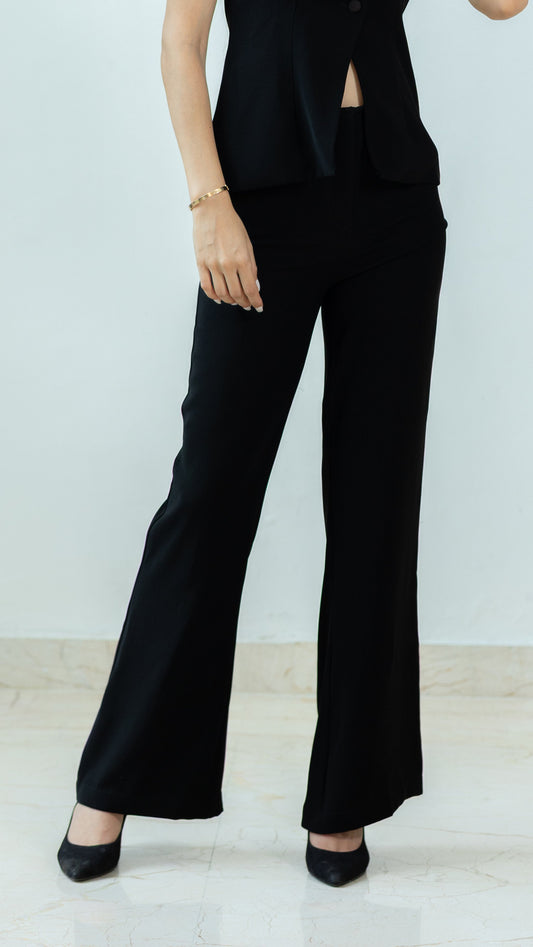 The Rooh High Waisted Straight Pant – Black