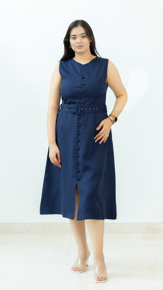 The Elara Dress – Navy